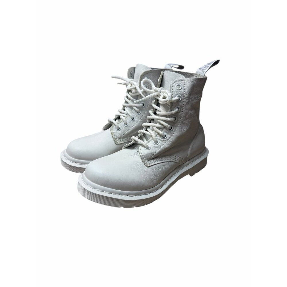 Dr. Martens All White 8 Eye Lace Up Boots Women’s Size 5